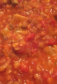 豚肉とレンズ豆のトマトシチュー