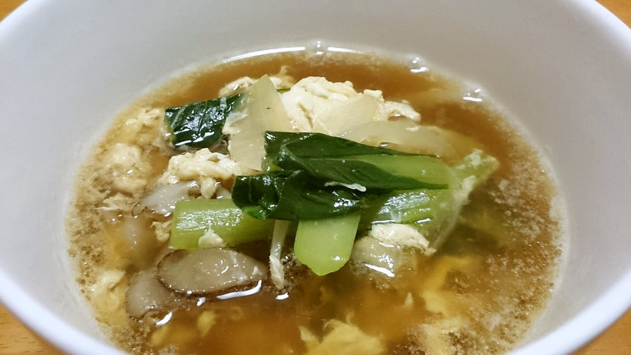 コク旨！小松菜と舞茸の溶き玉中華スープ♪の画像