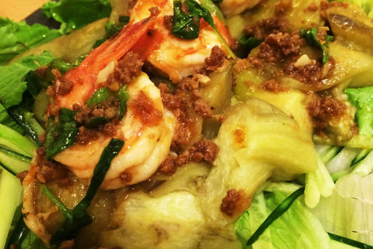 絶品 焼き茄子と海老のタイ風サラダ レシピ 作り方 By Cookatom クックパッド 簡単おいしいみんなのレシピが353万品