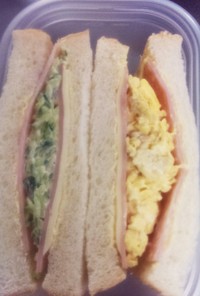 朝食に◆簡単！2色彩サンドイッチ