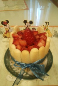 1歳☆苺の誕生日ケーキ