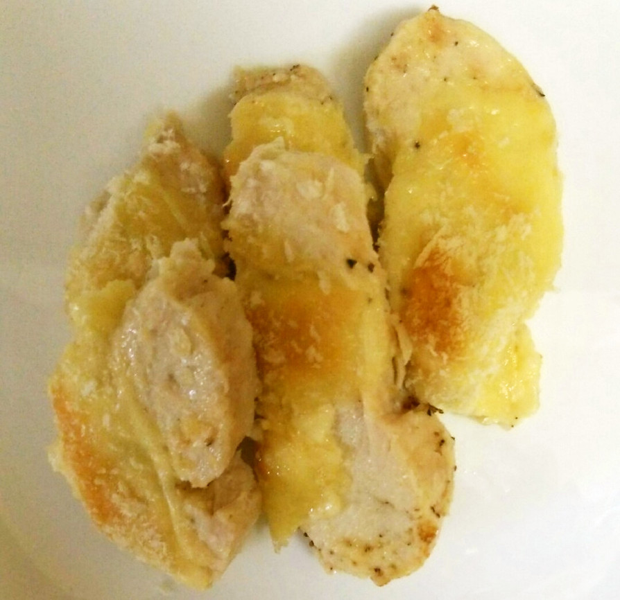 お弁当に！茹で鶏のマヨチーズ焼きの画像