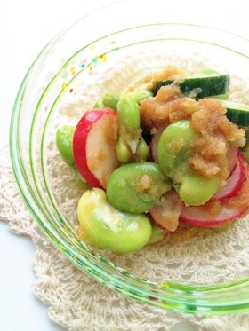 空豆とラディッシュのおろし和え