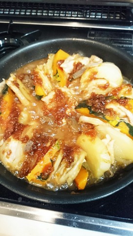鶏肉と野菜の蒸し焼き ステーキソース