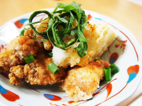 鶏とお餅の揚げ出し さっぱりおろしポン酢