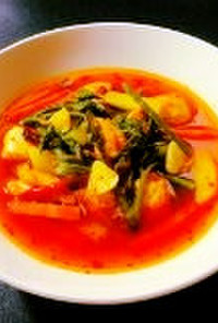 タラの芽とチキンの柚胡椒のスープ