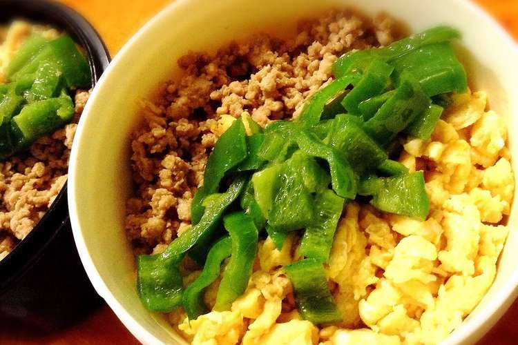 三色丼のお弁当 レシピ 作り方 By Jasmingreenleaf クックパッド