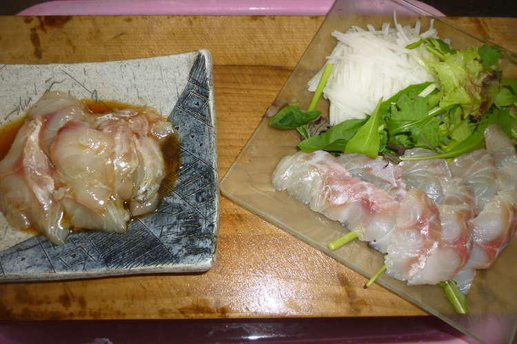 チヌ 黒鯛 で２品 皮の剥ぎ方 レシピ 作り方 By 恭次君の奥さん クックパッド