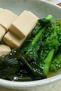高野豆腐と菜の花の煮浸し