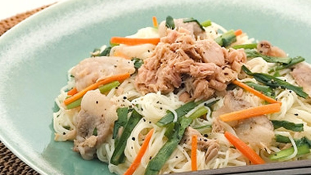 シーチキンのそうめんチャンプルー レシピ 作り方 By はごろもフーズ クックパッド 簡単おいしいみんなのレシピが354万品