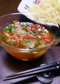 簡単☆河内晩柑とトマトの冷やしつけ麺