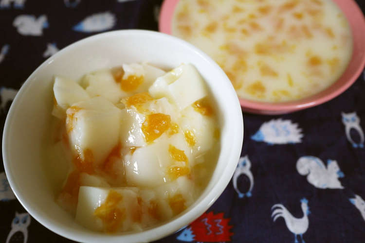 離乳食 おやつ オレンジ入り牛乳寒天 レシピ 作り方 By にゃ藻 クックパッド 簡単おいしいみんなのレシピが351万品