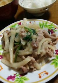 大根と豚肉のさっぱりポン酢炒め