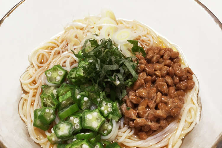 冷凍オクラで簡単ネバネバ冷麦 レシピ 作り方 By ぺこリーヌ クックパッド 簡単おいしいみんなのレシピが352万品