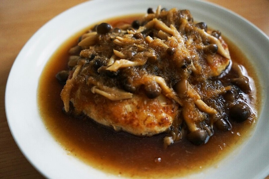 鶏ムネ肉の和風豆腐ハンバーグステーキの画像