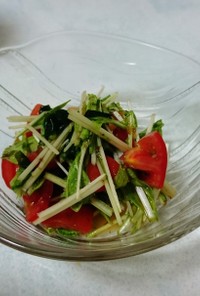 わかめと水菜とトマトのサラダ