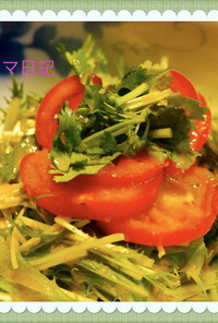 エスニック風・水菜とトマトのサラダ