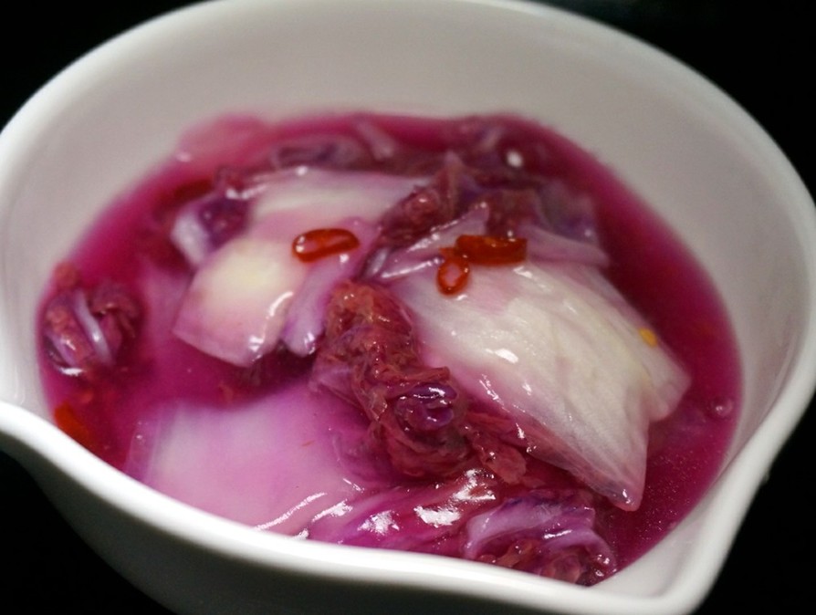 紫白菜の甘酢あんの画像