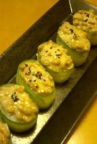 納豆マヨのきゅうり軍艦寿司