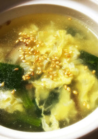 ほうれん草と椎茸の玉子スープ