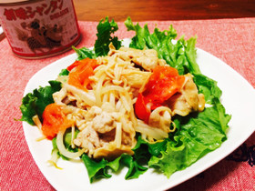豚肉とえのきトマトの中華炒め