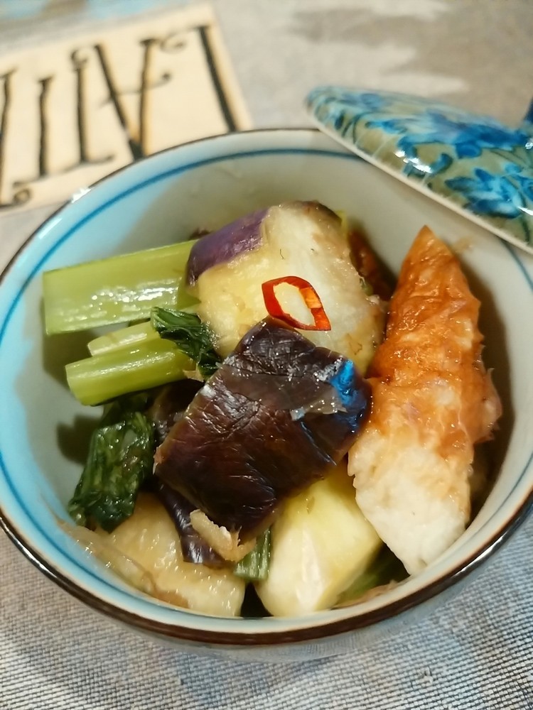 茄子と小松菜の生姜蒸しの画像