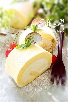 シフォン生地deシルクロールケーキ