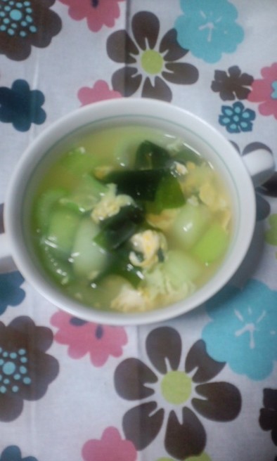 チンゲン菜のスープの写真