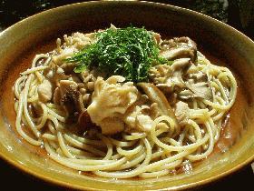 鶏ときのこの和風パスタ
