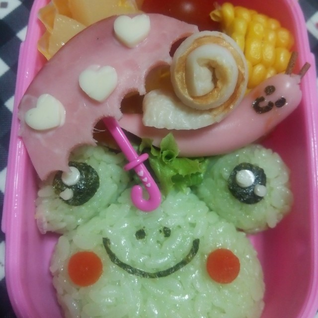 梅雨のキャラ弁 かえる かたつむり 傘 レシピ 作り方 By クックact クックパッド 簡単おいしいみんなのレシピが355万品