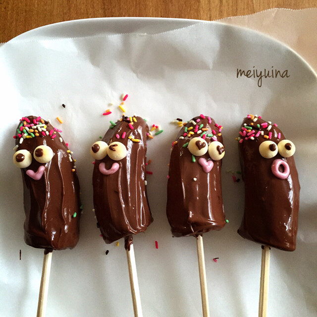 簡単可愛いおやつ チョコバナナくん レシピ 作り方 By Meiyuina クックパッド 簡単おいしいみんなのレシピが352万品