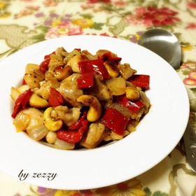簡単時短!鶏とカシューナッツの夏野菜炒め