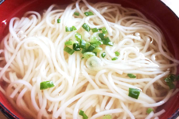 夏 残り茹でそうめん消費 にゅうめん レシピ 作り方 By 見習い主婦ゆん クックパッド