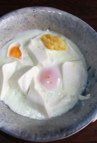 卵とミニ豆腐+塩レモン