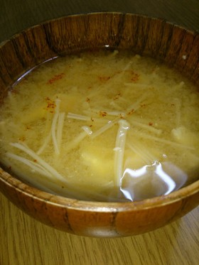 崩し豆腐とえのきの味噌汁♪