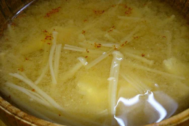 崩し豆腐とえのきの味噌汁 レシピ 作り方 By ﾋﾟﾛﾐ クックパッド