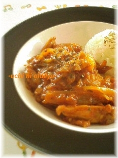 鶏胸肉&キャベツのカレーケチャップ煮