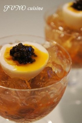ジュレとキャビアのせ夏野菜のラタトゥイユ