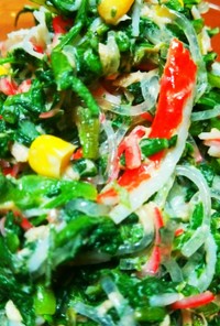♥プチプチ海藻麺と春菊の和え物♥
