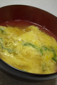 酢でさっぱり☆ふんわり卵と大葉のスープ♪