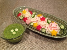 七夕オクラそうめん
