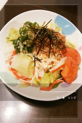 ネバネバ大好き♡サラダうどん
