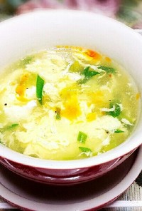 九条ねぎと卵のあんかけピリ辛スープ♥