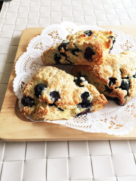 簡単HMでブルーベリースコーン。朝食にも
