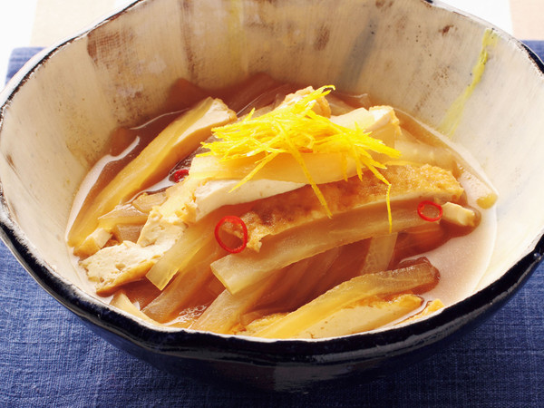 大根と厚揚げのさっと煮、ゆず風味