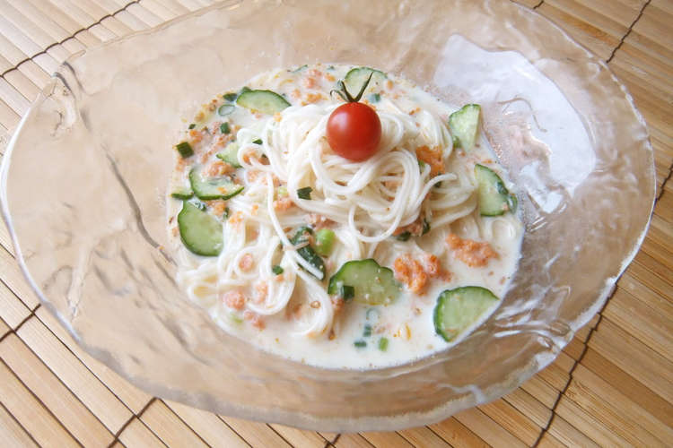 冷製豆乳ゴマ味噌そうめん 簡単ランチ レシピ 作り方 By Yurico クックパッド 簡単おいしいみんなのレシピが358万品