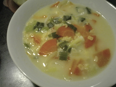 スキムミルクのほっこりスープの写真