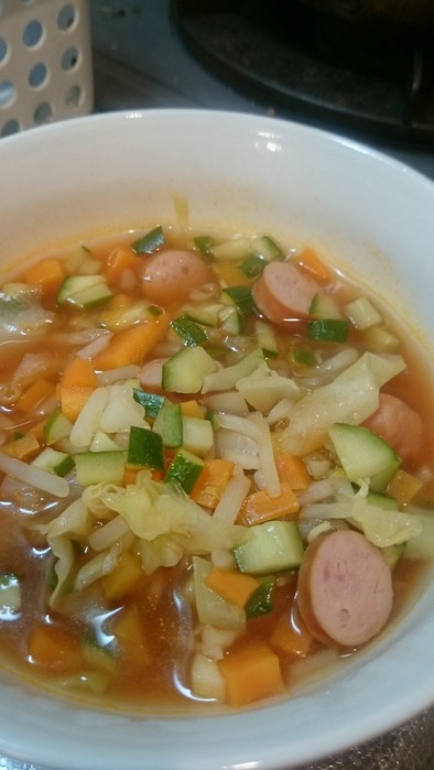 たっぷり野菜のスープの写真