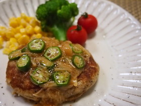 ヘルシーさば缶ハンバーグ♡なめ茸ソース