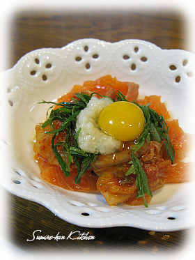 サーモンキムチの塩麹和えの画像
